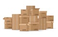 Brown stacked cardboard boxes