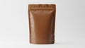 Brown standup pouch package isolated on white background Royalty Free Stock Photo