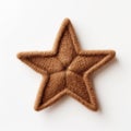 Little Star: Brown Wool Cookie On White Background