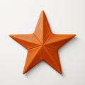 Little Star Realistic Leather Orange Star On White Wall