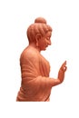 Brown Statue of the Buddha Side view in the temple isolate on white background