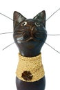 Brown statuette of the cat isolated Royalty Free Stock Photo