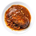 Brown Stew Fish Jamaican Cuisine. On A White Plate Royalty Free Stock Photo