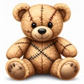 Brown Stitched Teddy Bear Plush Toy Royalty Free Stock Photo
