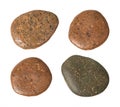 Brown stone isolated on white background. Garden stones for decoration on pathway. Clipping path