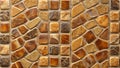 Brown stone mosaic tile texture background for bathroom kitchen wall floor interior design pattern surface Royalty Free Stock Photo