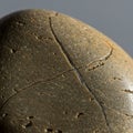 Brown stone with a smooth, rounded surface showing fine cracks and fractures. The Royalty Free Stock Photo