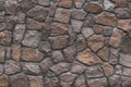 Brown stone texture, retro style. Brick wall background. Abstract rocks pattern. Gray stones, textured surface. Natural backdrop. Royalty Free Stock Photo