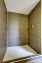 Brown stone tile shower with close up Royalty Free Stock Photo