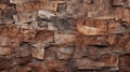 Crumpled Stone Wall Background With Colorful Woodcarvings