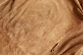 Brown suede closeup background. The texture of soft natural suede of the highest quality