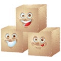 Brown Sugar cube pile cartoon characters isolated