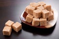 Brown sugar cubes Royalty Free Stock Photo