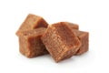 Brown sugar cubes closeup Royalty Free Stock Photo