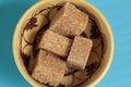 Brown sugar in cubes Royalty Free Stock Photo