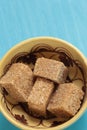 Brown sugar in cubes Royalty Free Stock Photo