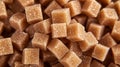 Brown sugar cubes from macro shot.