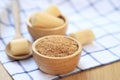 Brown sugar powder from fresh organic sugar cane for being cooking ingredients for healthy eating. selective focus Royalty Free Stock Photo