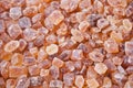 Brown sugar rock organic crystalline. Close up. Top view Royalty Free Stock Photo