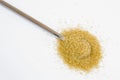 Brown sugar on silver teaspoon Royalty Free Stock Photo