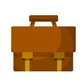 Brown Suitcase. Business bag icon Royalty Free Stock Photo