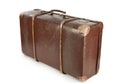 Brown suitcase isolated on white Royalty Free Stock Photo