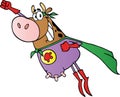 Brown super cow flying Royalty Free Stock Photo