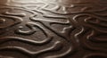 Brown surface with a wavy, embossed pattern resembling abstract lines or waves. Royalty Free Stock Photo