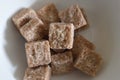 Brown cane sugar cubes - can be used as a background Royalty Free Stock Photo