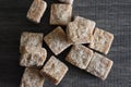 Brown cane sugar cubes - can be used as a background Royalty Free Stock Photo