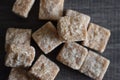 Brown cane sugar cubes - can be used as a background Royalty Free Stock Photo