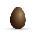 Brown sweet chocolate egg on white background