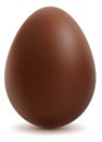 Brown sweet chocolate egg on white background