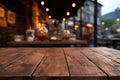 Brown tabletop set against a cozy coffee shop in the blur