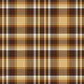 Brown tartan seamless vector pattern. Checkered plaid texture.