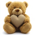 Brown teddy bear holding a heartshaped pillow Royalty Free Stock Photo