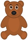 A brown teddy bear smiling