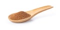 Brown Teff Grain in wood spoon on white background