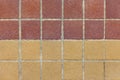 Terra cotta floor tiles outside the building pattern and background seamless