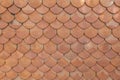 Terra cotta roof tiles texture and background seamless Royalty Free Stock Photo