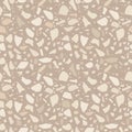 Brown terrazzo seamless texture. Floor tile, polished stone pattern. Marble surface.