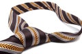 Brown textile necktie