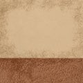 Brown textured sherpa and beige felt fabric material background Royalty Free Stock Photo