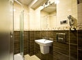 Brown theme bathroom Royalty Free Stock Photo