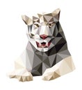 Brown tiger low polygon vector