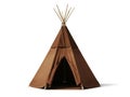 Brown tipi tent isolated on white background Royalty Free Stock Photo