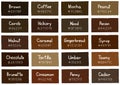 Brown Tone Color Shade Background with Code and Name