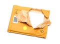 Brown torn envelope Royalty Free Stock Photo