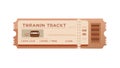 Brown Train Ticket with Basic Train Icon, Simple Travel Pass, vector design Generative AI Royalty Free Stock Photo