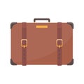 Brown travel suitcase or bag with flat color